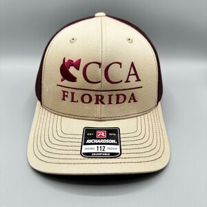 CCA Florida Hat Adult Richardson Beige Red Coastal Conservation Fish Trucker Cap